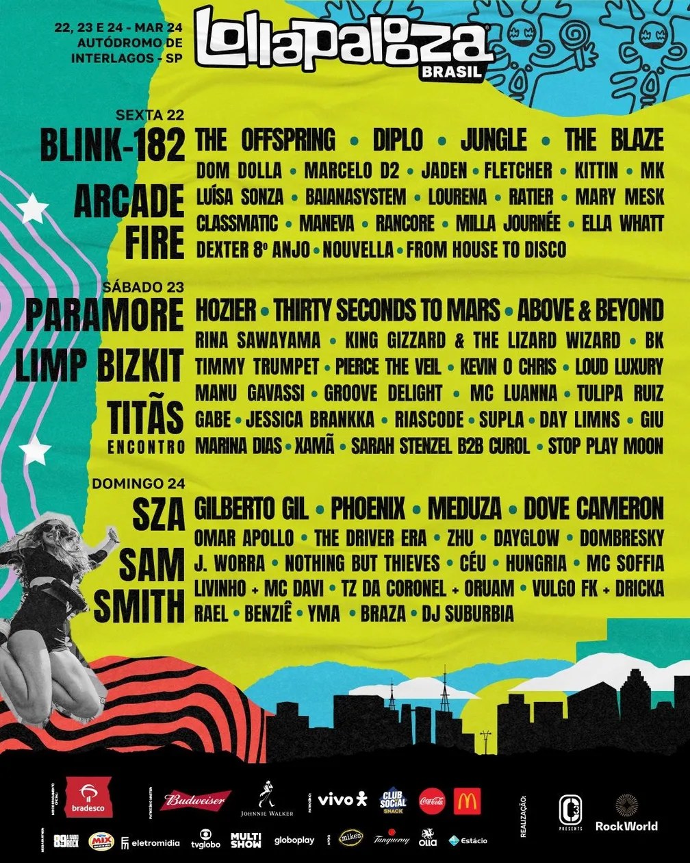 Lineup Lollapalooza Brasil 2024