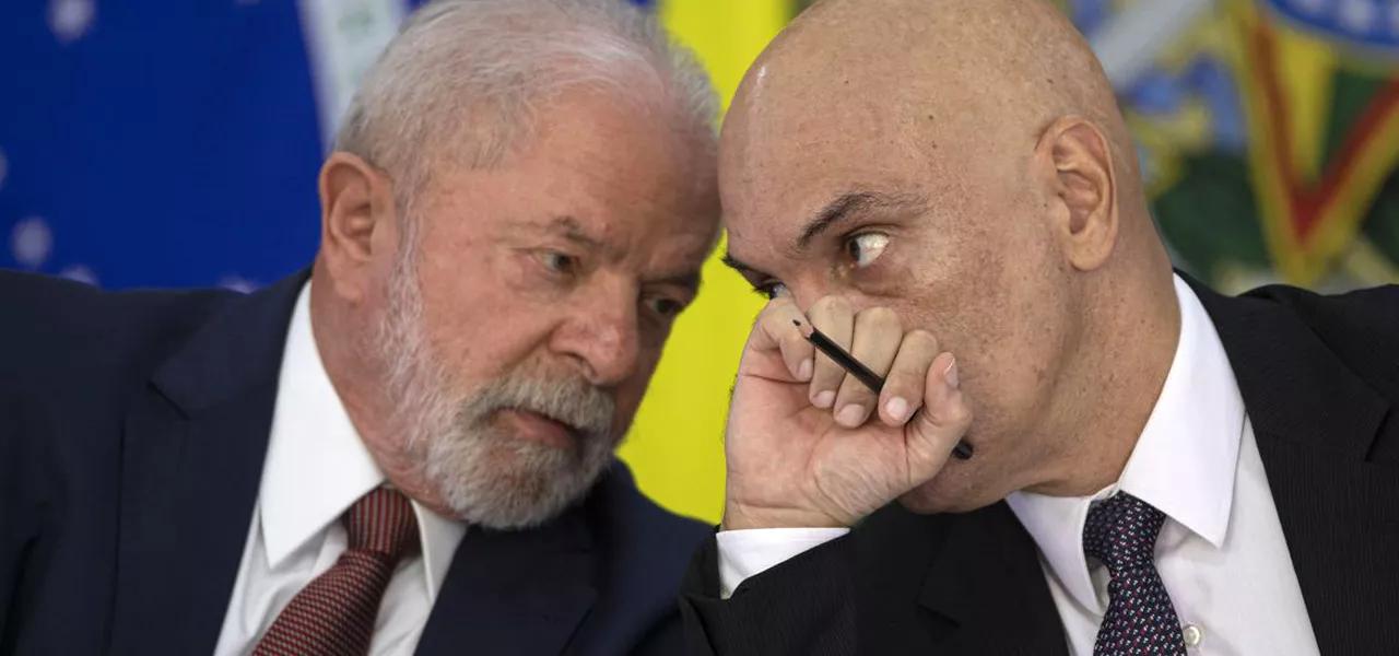 Luiz Inácio Lula da Silva (à esq.) e Alexandre de Moraes