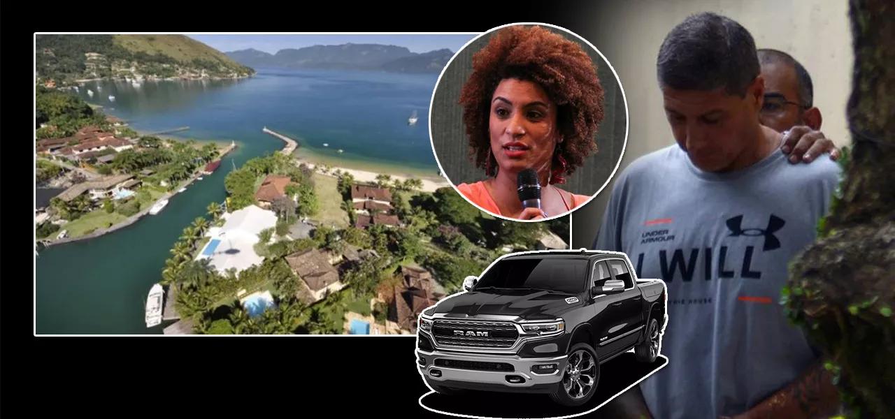 Praia em Angra dos Reis, caminhonete Dodge Ram, Marielle Franco e Ronnie Lessa