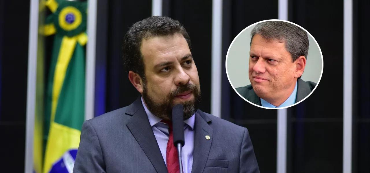 Guilherme Boulos (mais destaque) e Tarcísio de Freitas