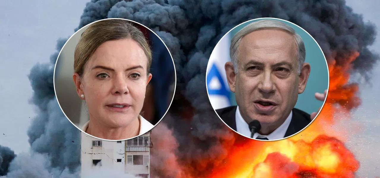 Gleisi Hoffmann e Benjamin Netanyahu