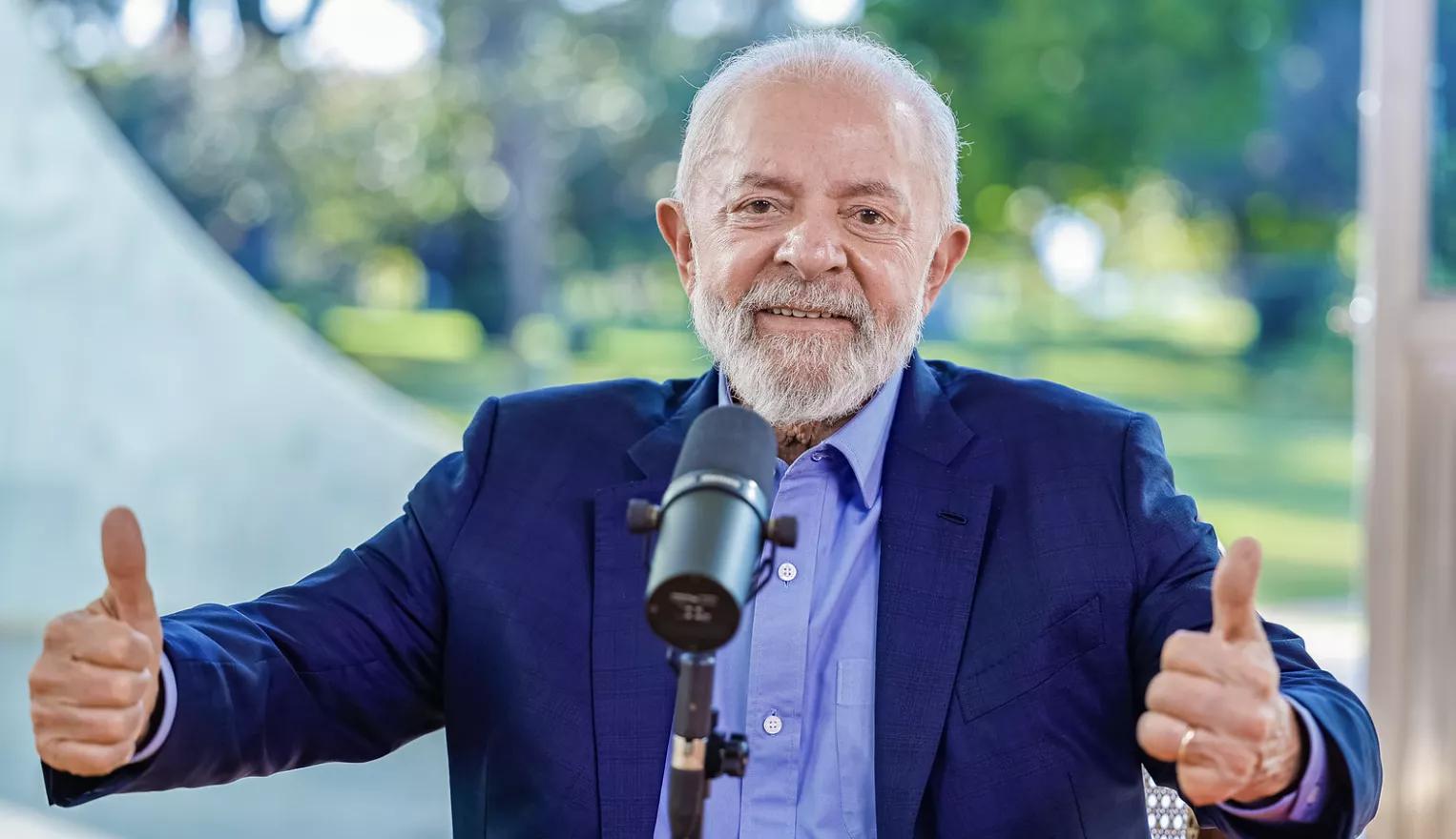 Presidente Luiz Inácio Lula da Silva durante entrevista ao Jornal da CBN, com Mílton Jung e Cássia Godoy, no Palácio da Alvorada, em Brasilia - DF