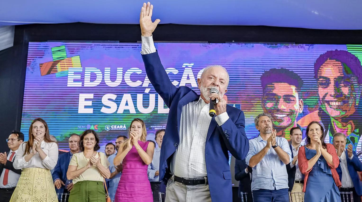 Presidente Luiz Inácio Lula da Silva durante a cerimônia de anúncios de investimentos para as instituições federais de educação do Ceará, no Palácio da Abolição, em Fortaleza - CE