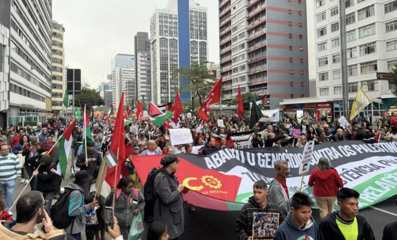 Ato pró-Palestina em São Paulo