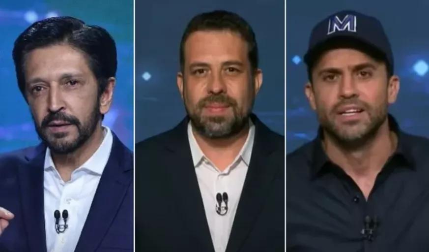 Ricardo Nunes, Guilherme Boulos e Pablo Marçal 