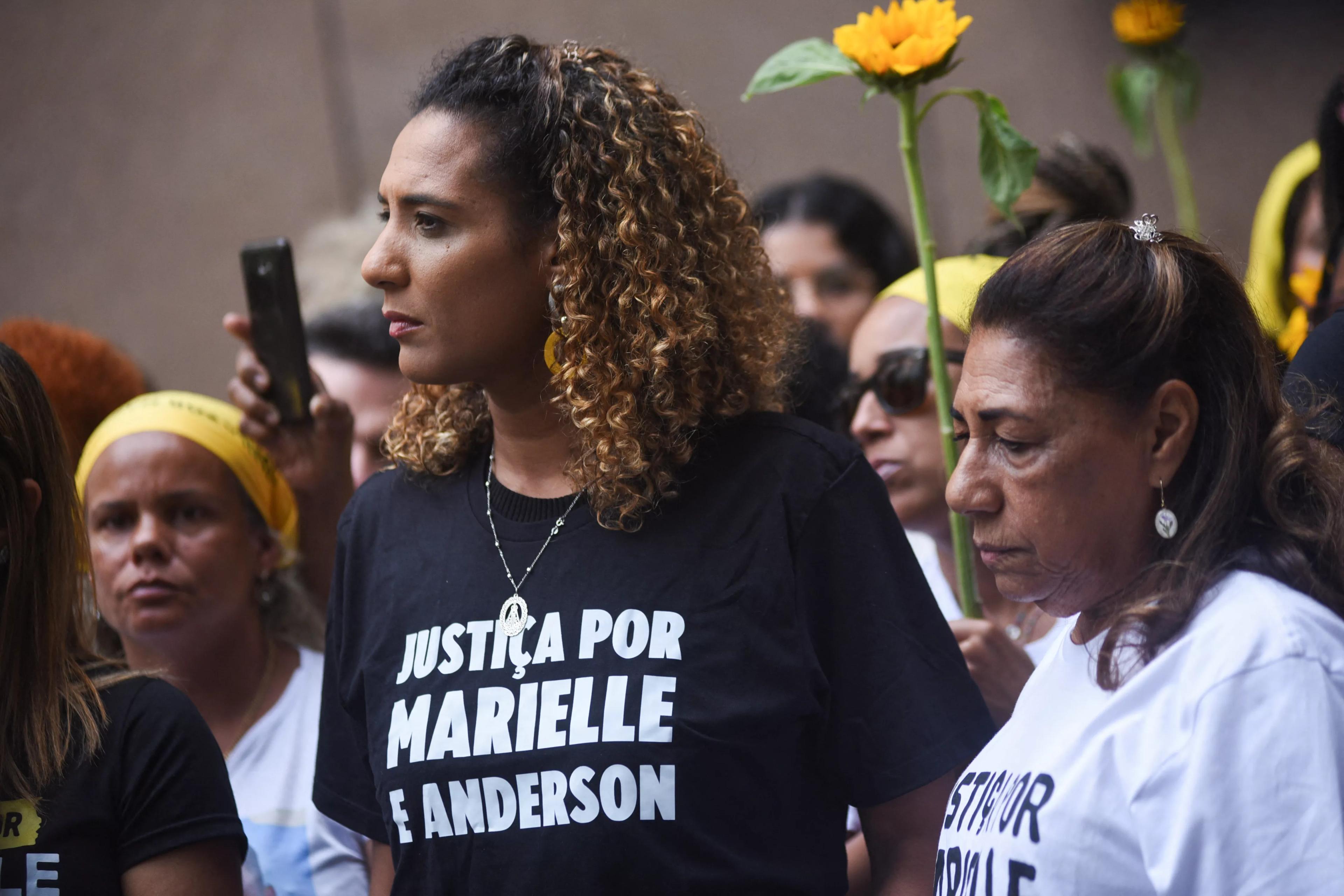 Família de Marielle Franco durante julgamento dos assassinos da vereadora, 30/10/2024